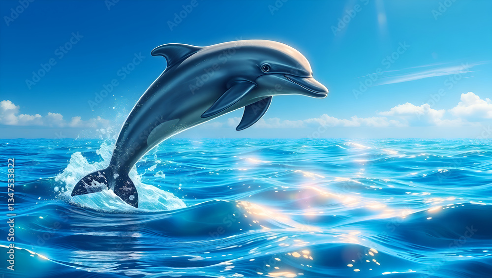 Fototapeta premium dolphin jumping in water
