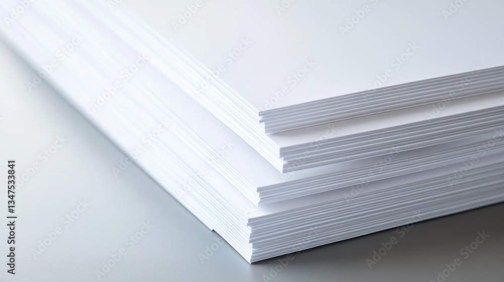Stack of White Paper Sheets Stack of White Paper Sheets