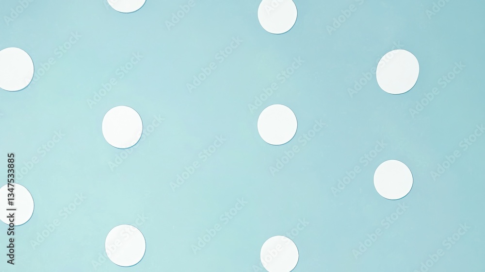 Polka dot pattern on light blue background with white circles Polka dot pattern on light blue background with white circles