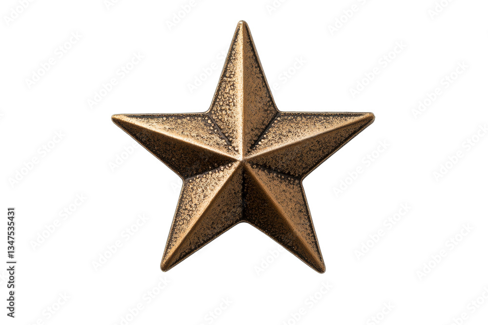 Bronze star badge, award achievement, five pointed, metallic decoration, cut out transparent Bronze star badge, award achievement, five pointed, metallic decoration, cut out transparent