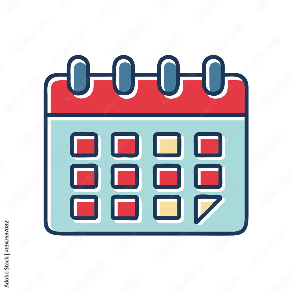 Academic Calendar Illustration with Colorful Design Academic Calendar Illustration with Colorful Design