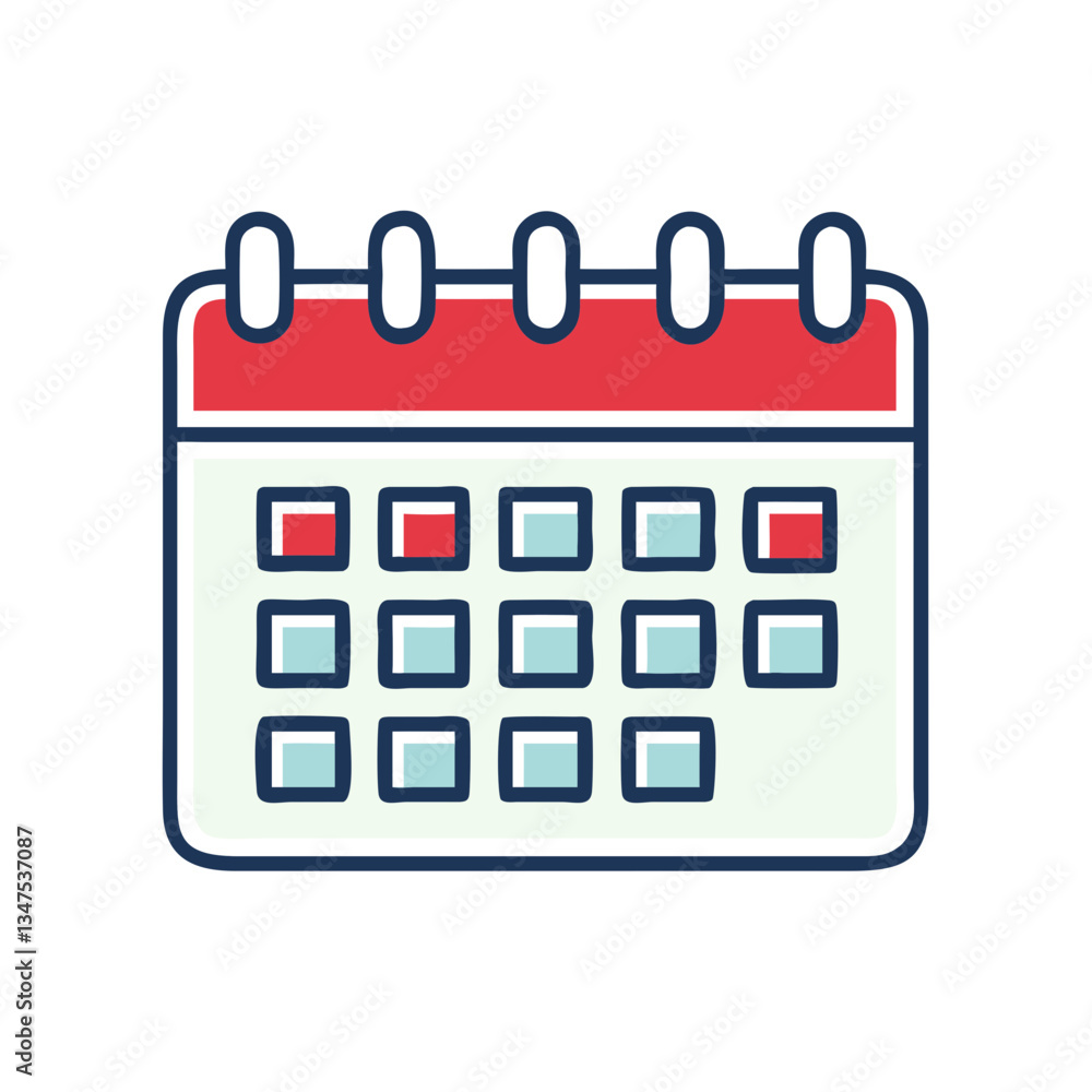 Academic Calendar Illustration with Colorful Design Academic Calendar Illustration with Colorful Design