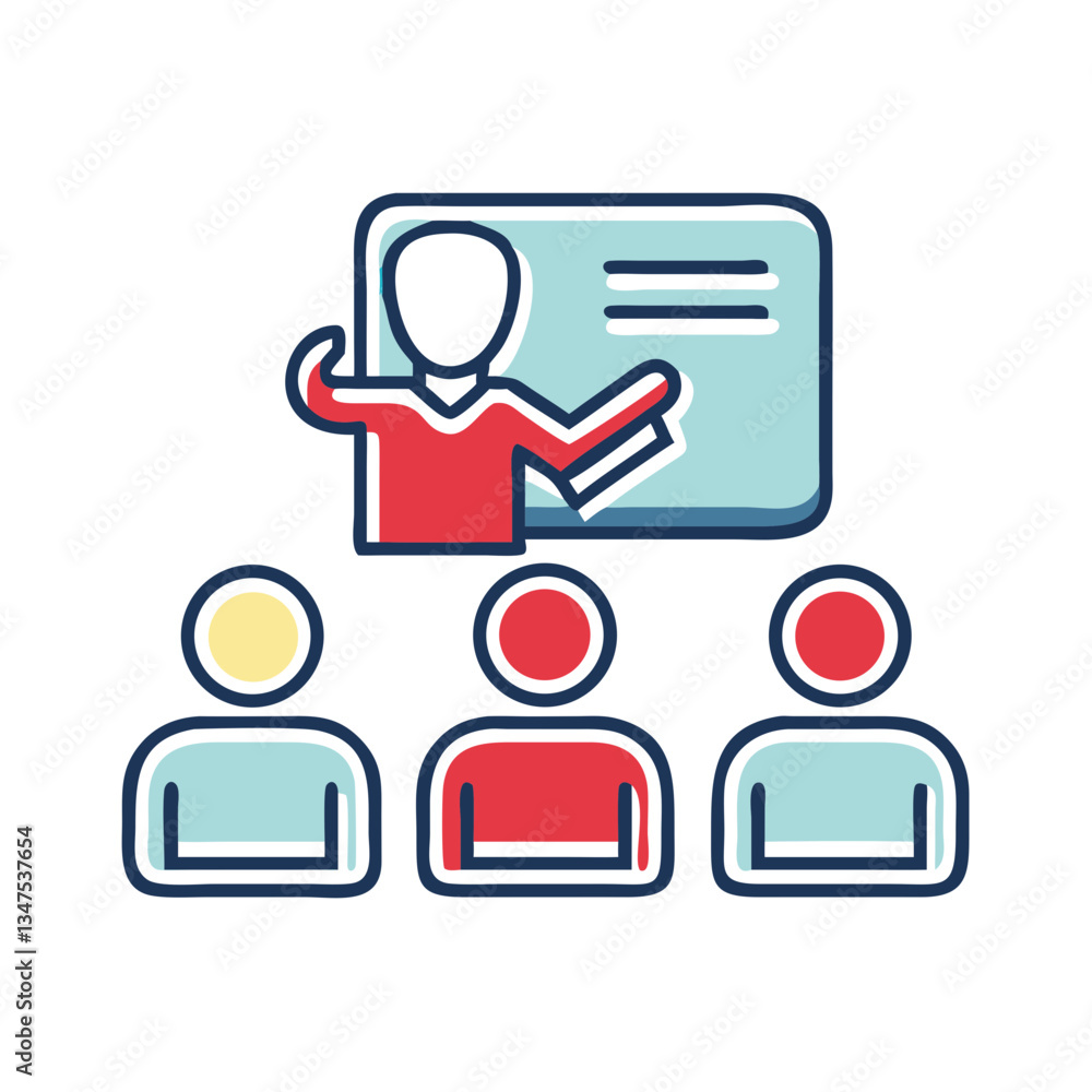 Instructor presenting online course to audience  