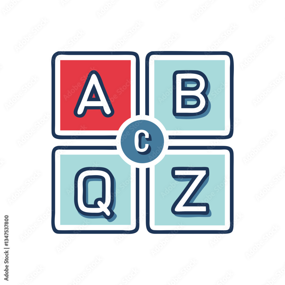 Learning Quiz Blocks Colorful Educational Game Graphic Learning Quiz Blocks Colorful Educational Game Graphic
