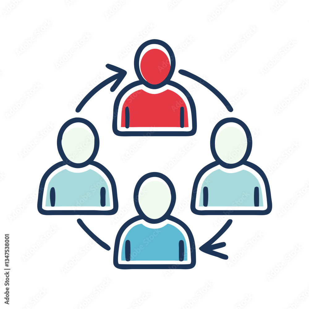 Peer Learning Concept with People Interacting in a Circle Peer Learning Concept with People Interacting in a Circle