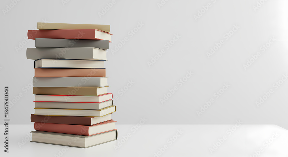 Fototapeta premium Stack of Books on White Background