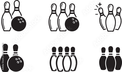 Bowling icon vector for web and mobile app. bowling ball and pin sign and symbol.