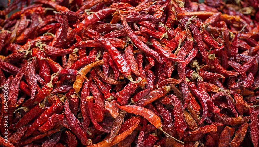 Fototapeta premium lot of dried chili as a food background
