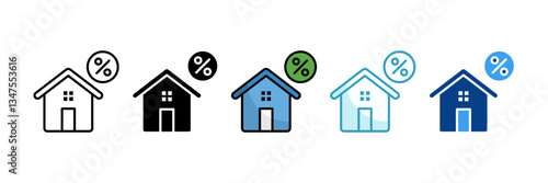 Mortgage  Icon Set Multiple Style Collection
