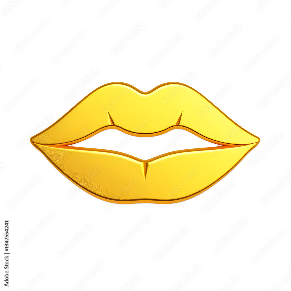 Lipstick gold metal icon on white background. Generative AI Lipstick gold metal icon on white background. Generative AI