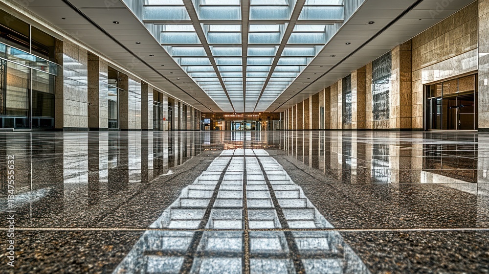 Reflective Hallway with Skylight Reflective Hallway with Skylight