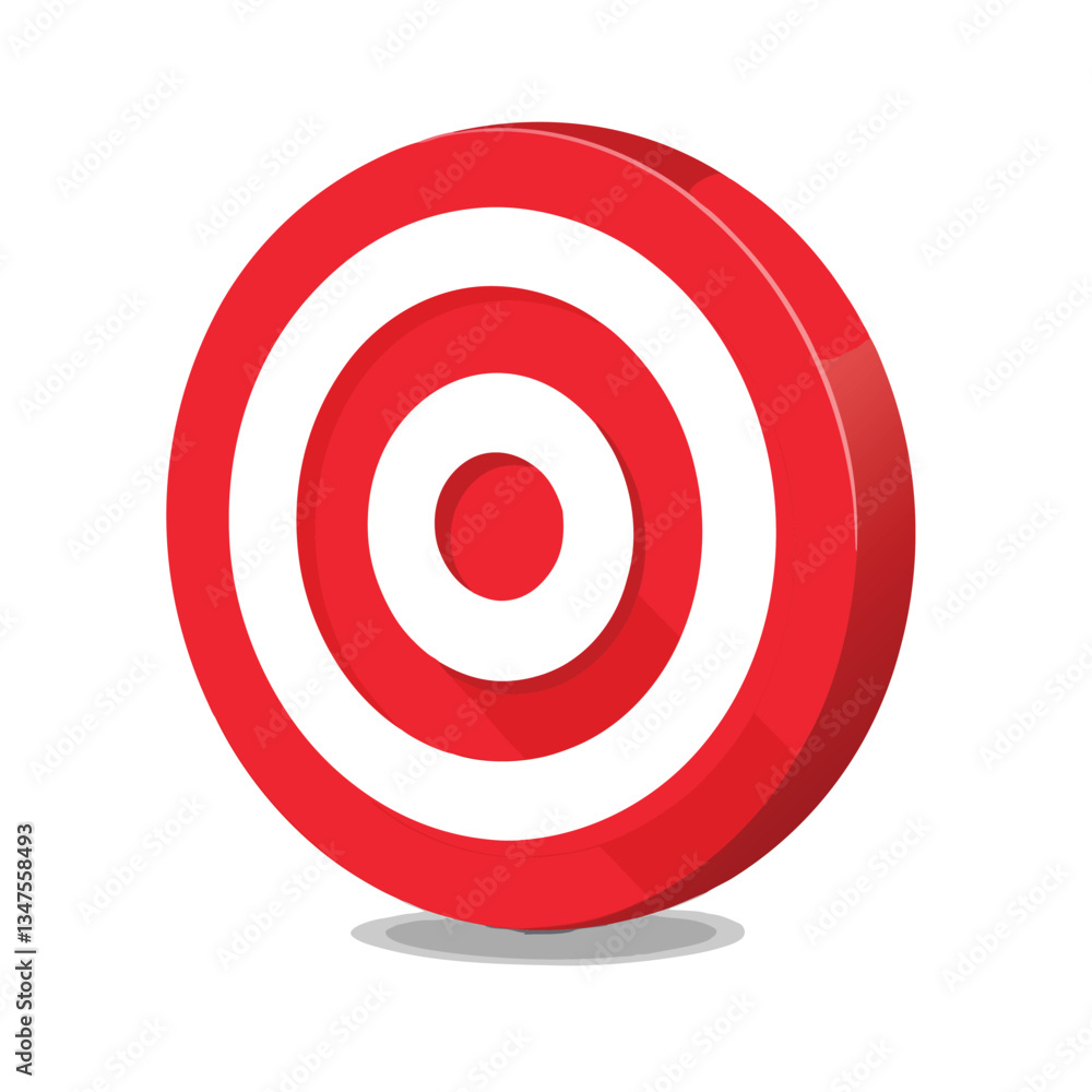 3D glossy Target icon, red and white rings with shadow, realistic style, isolated on transparent background. 3D glossy Target icon, red and white rings with shadow, realistic style, isolated on transparent background.