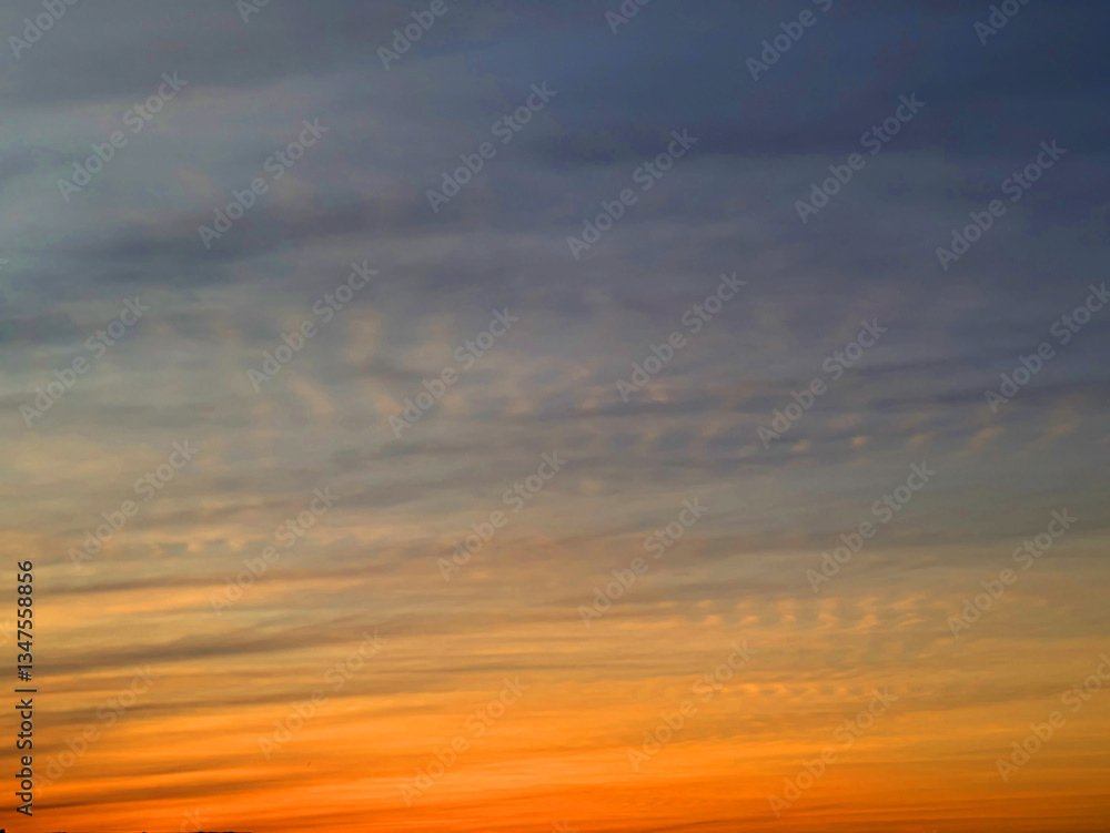Fototapeta premium Beautiful golden red sky sunset after a warm day in England glow of warmth