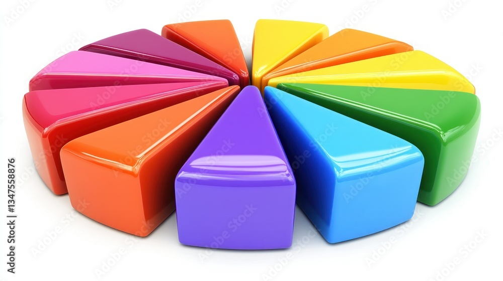 Obraz premium Colorful 3D Pie Chart