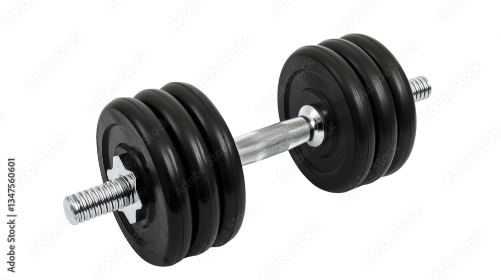 Fototapeta premium Adjustable dumbbell showing fitness, strength training, and healthy lifestyle on transparent background