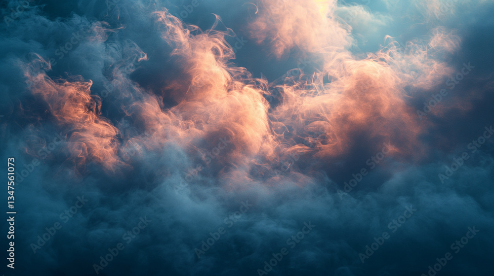 Vibrant Clouds Illuminated by Soft Warm and Cool Tones at Sunset Vibrant Clouds Illuminated by Soft Warm and Cool Tones at Sunset