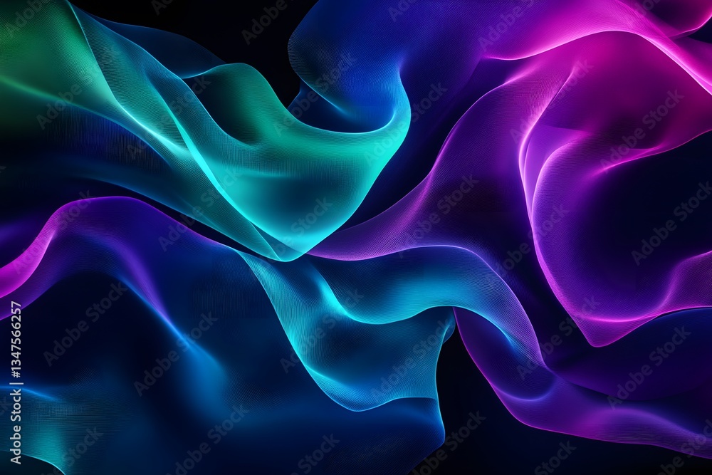 Obraz premium Colorful abstract waves create dynamic visual effect