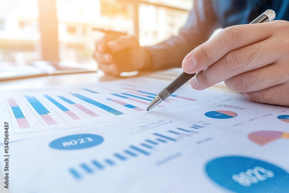 Businessman standing with business chart and financial graph, background concept of stock market, Businessman standing with business chart and financial graph, background concept of stock market,