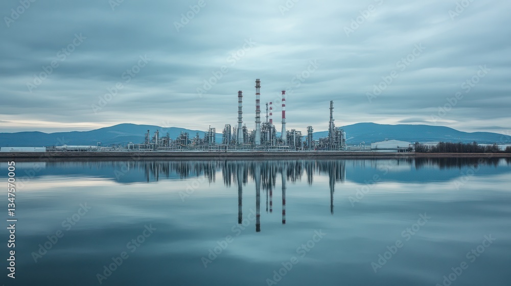 Naklejka premium Reflective Industrial Complex