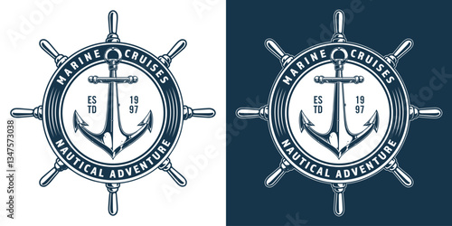 Nautical adventure logo featuring an anchor design
