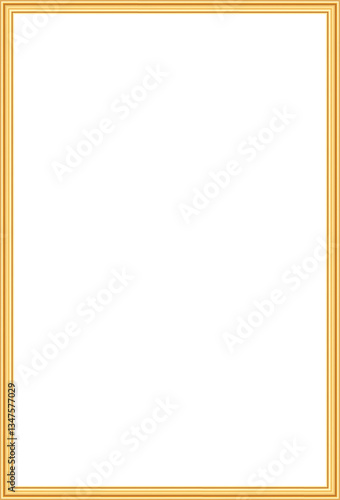 Wallpaper Mural Gold rectangle isolated 3d frame. Decorative golden metalics photo frame for wedding invitation, certificate elements, luxury design Torontodigital.ca
