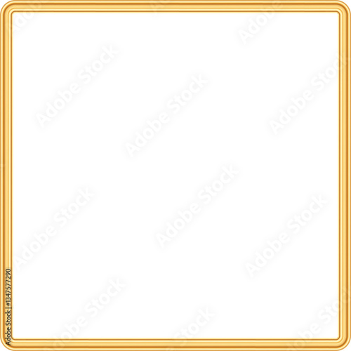 Realistic 3d gold square frame. Elegant borders and decorative elements for awards, certificate, grand opening, greeting card, posters
