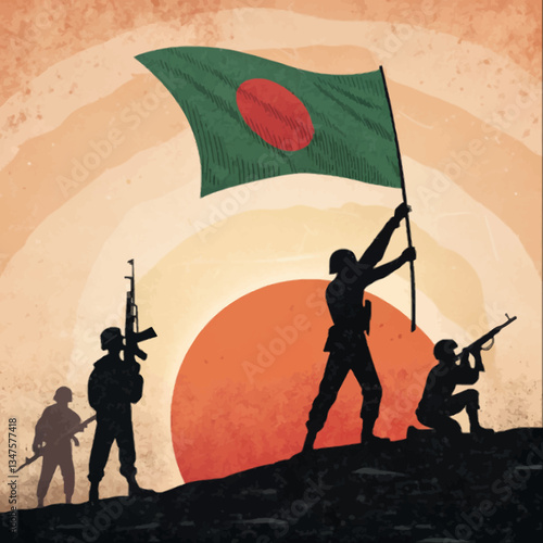 New Bangladesh Liberation War Freedom Fighters Waving the Flags with Independent Vibe







