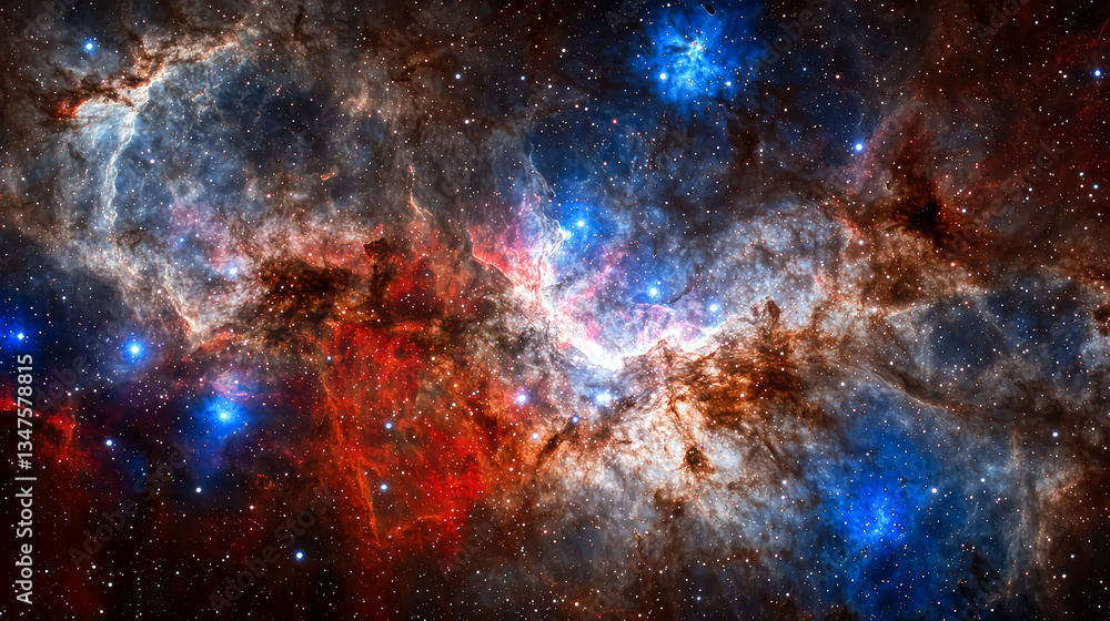 Fototapeta premium Cosmic Nebula: A breathtaking view of vibrant celestial wonders in the vast universe