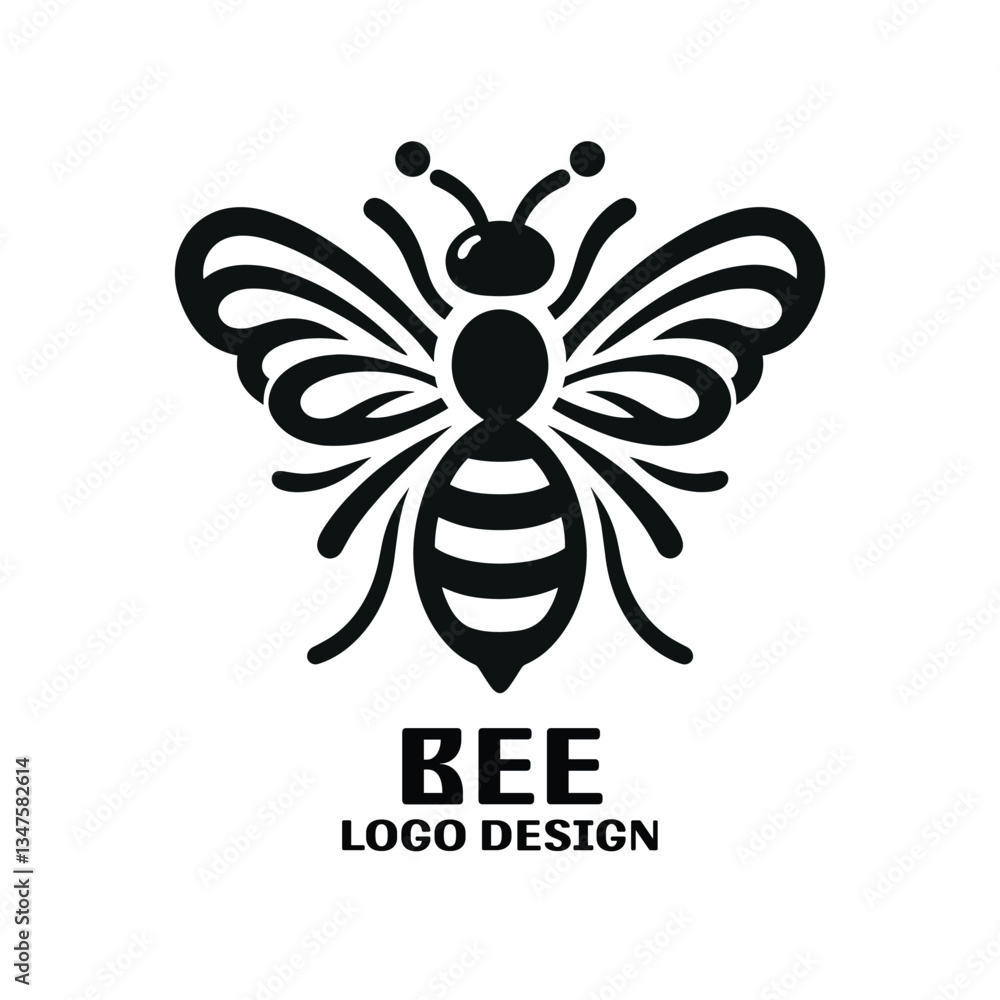 Bee Vector Logo Design Bee Vector Logo Design