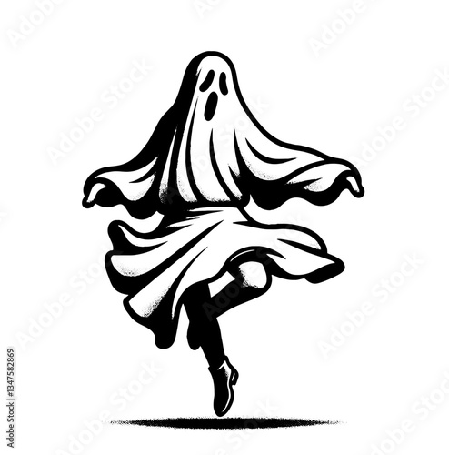 Ghost Dancing, Let's Boogie, If You Got it Haunt it, Retro Vector Illustration, Scalable to any Size