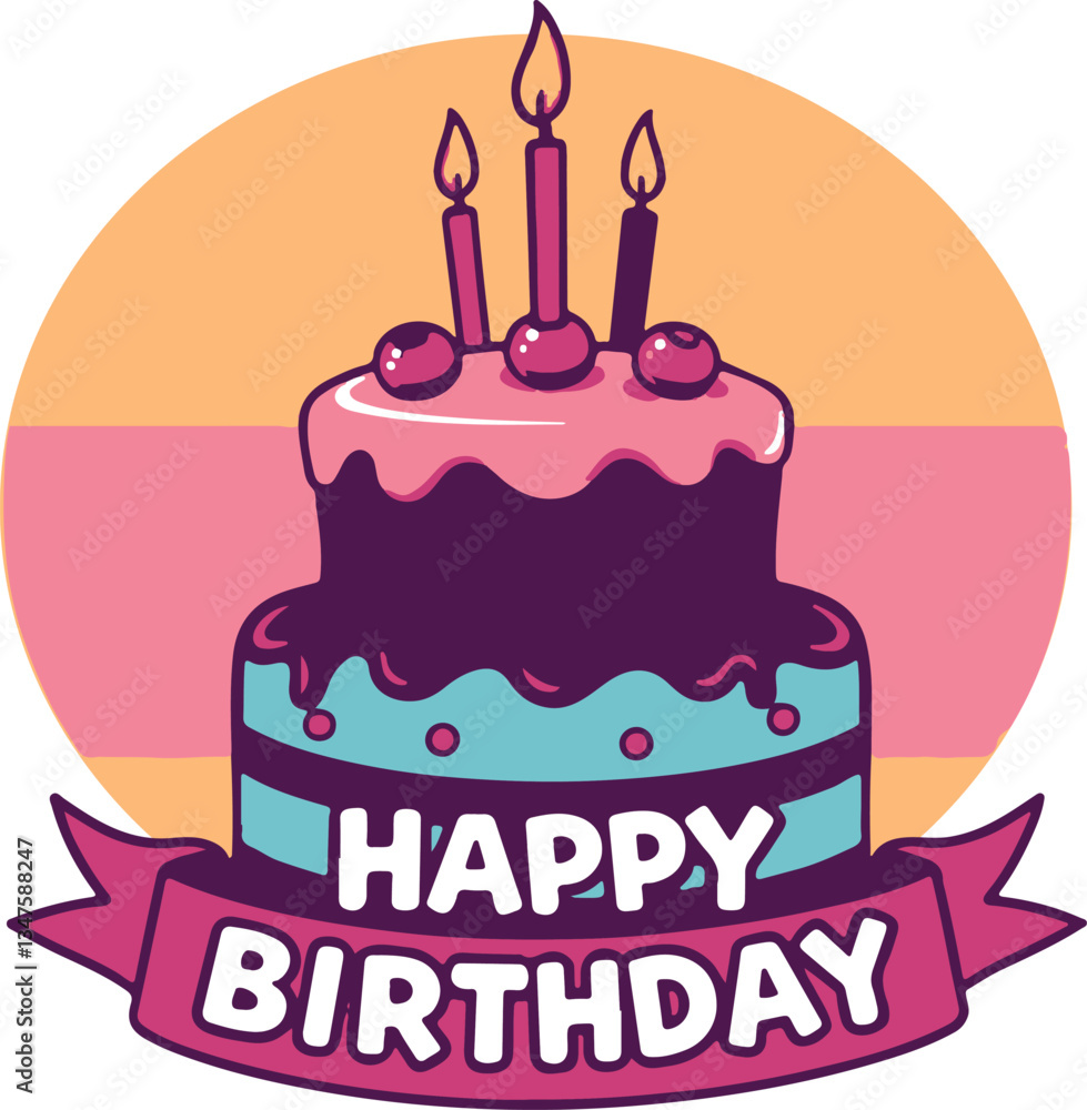 Happy birthday vector art illustration for t-shirts, greetings, posters, cards and more Happy birthday vector art illustration for t-shirts, greetings, posters, cards and more
