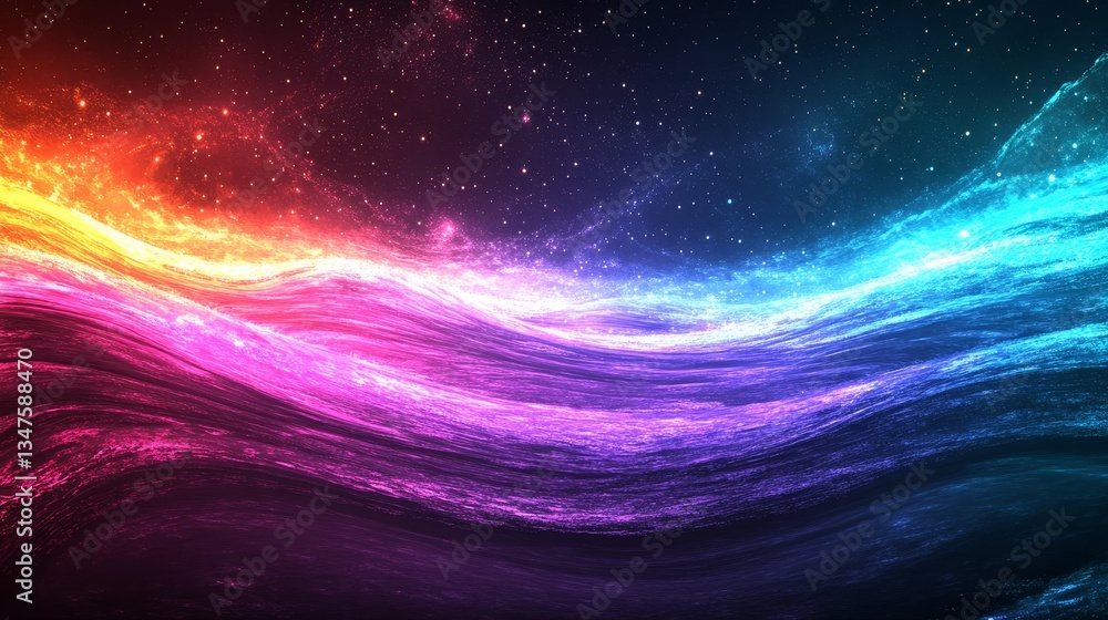 Wavy neon lines, generated through 3D rendering, comprise the background and are characterized by swirling orange, pink, and turquoise hues Wavy neon lines, generated through 3D rendering, comprise the background and are characterized by swirling orange, pink, and turquoise hues