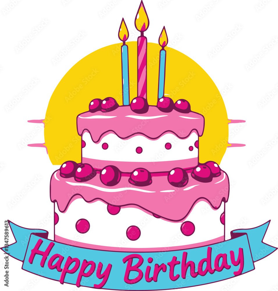 Happy birthday vector art illustration for t-shirts, greetings, posters, cards and more Happy birthday vector art illustration for t-shirts, greetings, posters, cards and more