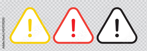 Warning triangle icon. Yellow caution warn in png. Warning sign with exclamation mark. Alert warn in triangle. Road sign alert.