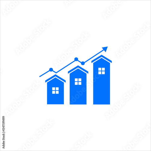 Real Estate Growth and Investment Logo Design Vector for Property Development, Housing Market, Mortgage, Finance, Value Appreciation, Commercial or Residential Projects, Sales and Buying Strategy
