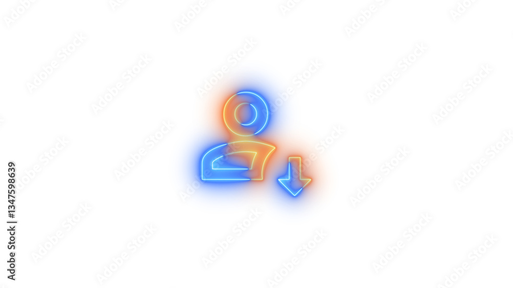 account arrow down outline symbol icon glowing with transparent background account arrow down outline symbol icon glowing with transparent background