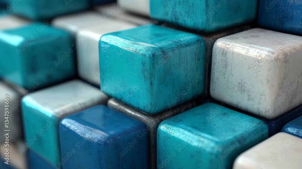 Grey modern tech wallpaper, precisely arranged with glossy cubes, generated using 3D rendering techniques Grey modern tech wallpaper, precisely arranged with glossy cubes, generated using 3D rendering techniques
