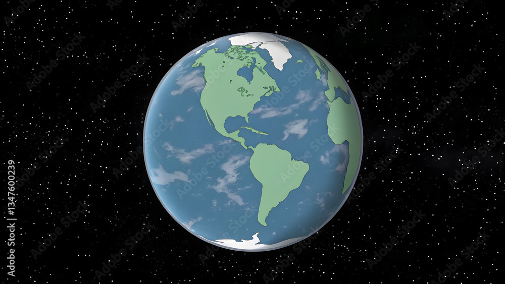 Naklejka premium Clear cartoon like photo that shows the earth