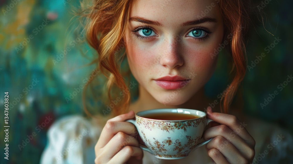 custom made wallpaper toronto digitalA beautiful female hands holding hot tasty tea. Inviting; Healthy drink.