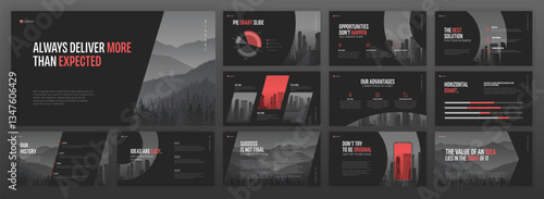 Creative presentation templates set. Use for creative presentation background, brochure cover design, landing page, annual report, company profile, pitch deck, proposal presentation.