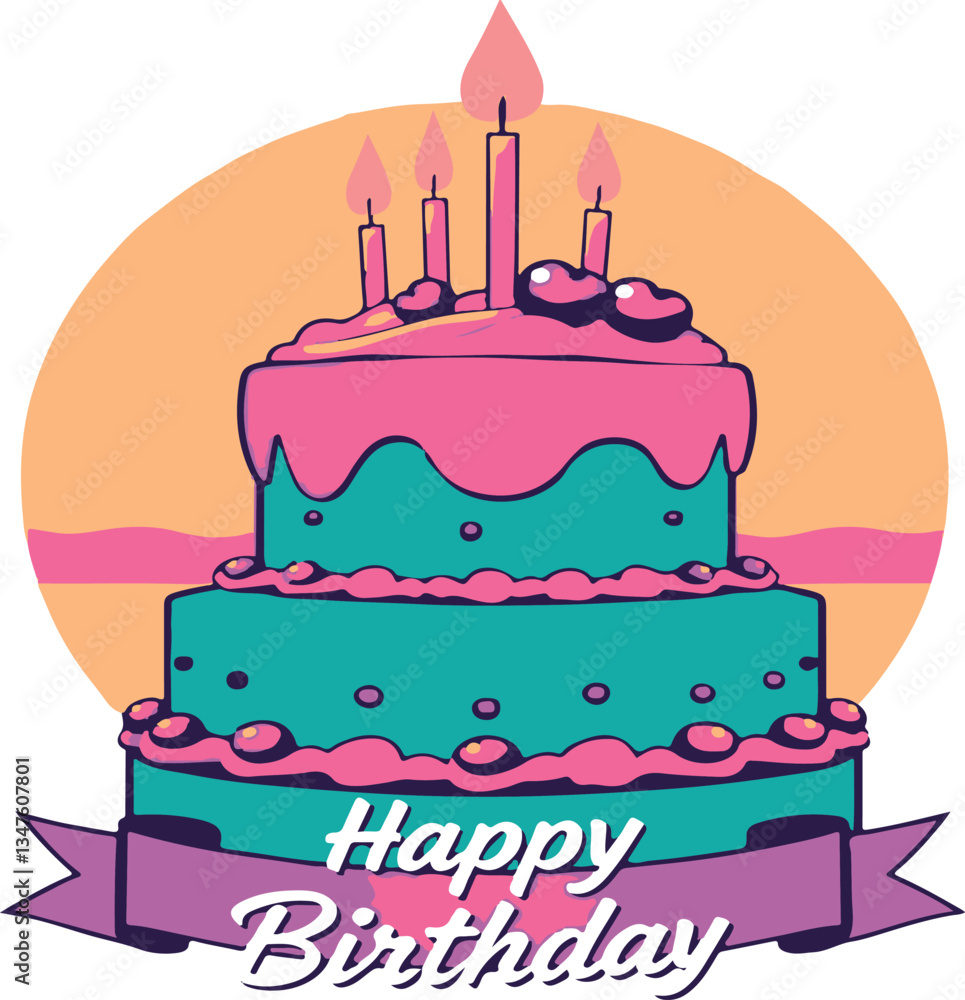 Happy birthday vector art illustration for t-shirts, greetings, posters, cards and more Happy birthday vector art illustration for t-shirts, greetings, posters, cards and more