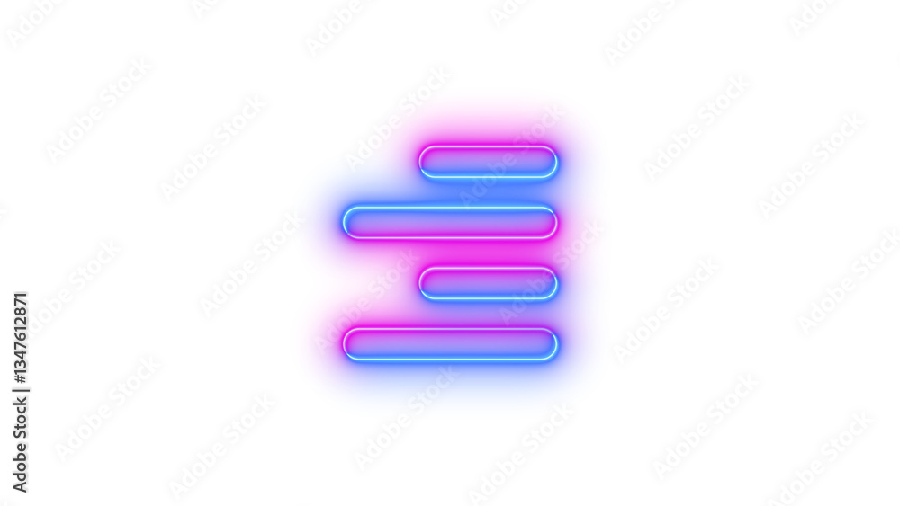 Neon align right symbol icon glowing with transparent background Neon align right symbol icon glowing with transparent background
