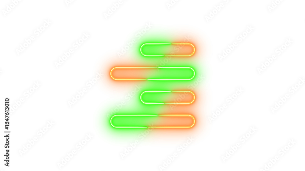 Neon align right symbol icon glowing with transparent background Neon align right symbol icon glowing with transparent background
