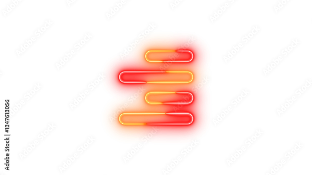 Neon align right symbol icon glowing with transparent background Neon align right symbol icon glowing with transparent background