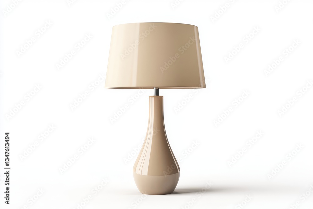 Contemporary table lamp with minimalist base and elegant shade isolated on white background for modern home decor inspiration Contemporary table lamp with minimalist base and elegant shade isolated on white background for modern home decor inspiration
