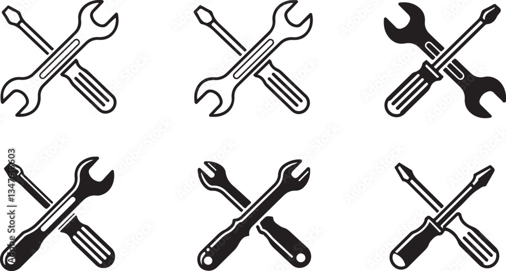 Repair tools icon vector for web and mobile app. tool sign and symbol. setting icon. Wrench and screwdriver. Service