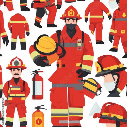 fireman, emergency, safety, rescue, danger, firefighter, uniform, fire, fighter, man, red, helmet, protection, equipment, background, hose, service, burn, flame, hero, person, water, work, engine, job