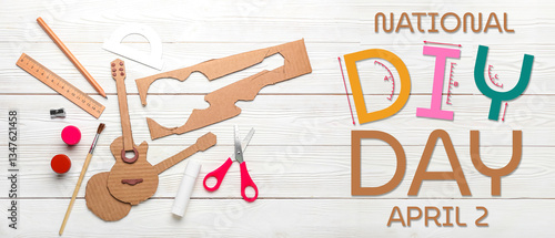 Cardboard guitar toy with m...