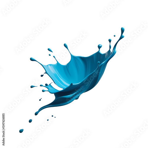 Striking blue liquid splash frozen in motion. High-quality transparent image for branding, posters, and digital media.