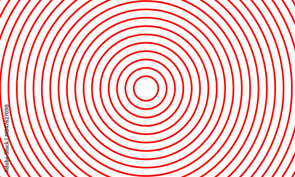 Abstract optical illusion pattern with red concentric circles Abstract optical illusion pattern with red concentric circles
